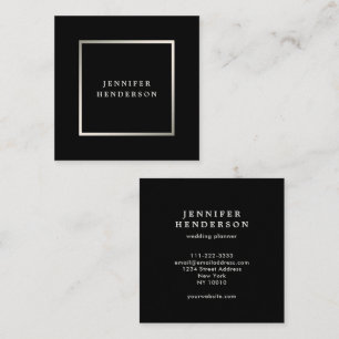 Modern stylish black and silver professional square business card