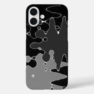 Modern Stylish Black and White Pattern iPhone 16 Plus Case