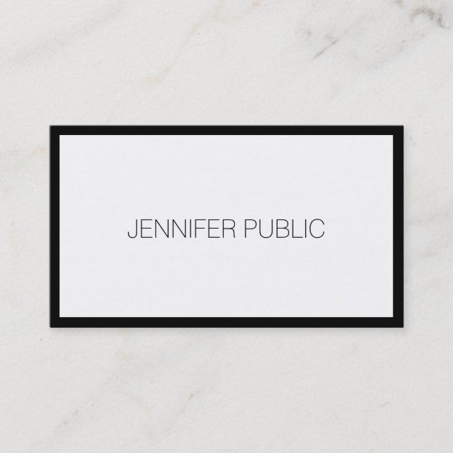 Modern Stylish Black And White Professional Trendy Business Card (Front)