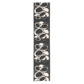 Modern Stylish Black Cream Abstract Pattern Short Table Runner