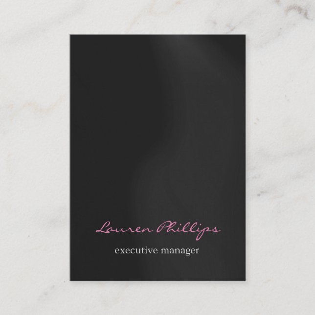 Modern Stylish Black Grey Pink Professional Business Card (Front)