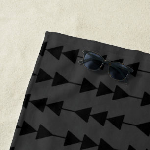 Modern & Stylish Black Hanging Triangles on Smoky Beach Towel