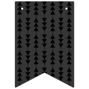 Modern & Stylish Black Hanging Triangles on Smoky Bunting