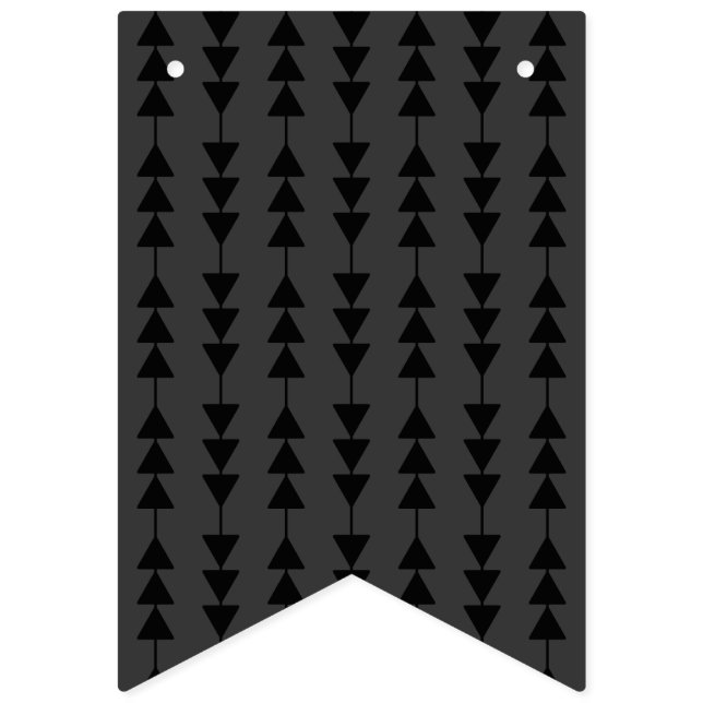 Modern & Stylish Black Hanging Triangles on Smoky Bunting (First Flag)