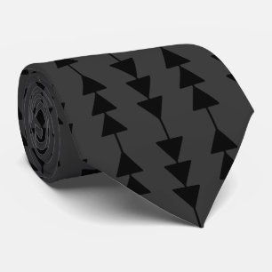 Modern & Stylish Black Hanging Triangles on Smoky Tie