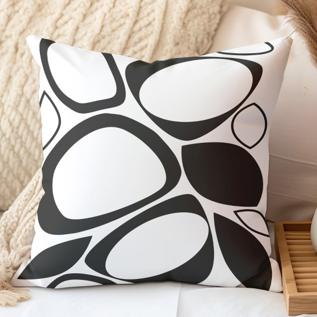 Modern Stylish Black White Abstract Pattern Cushion (Creator Uploaded)