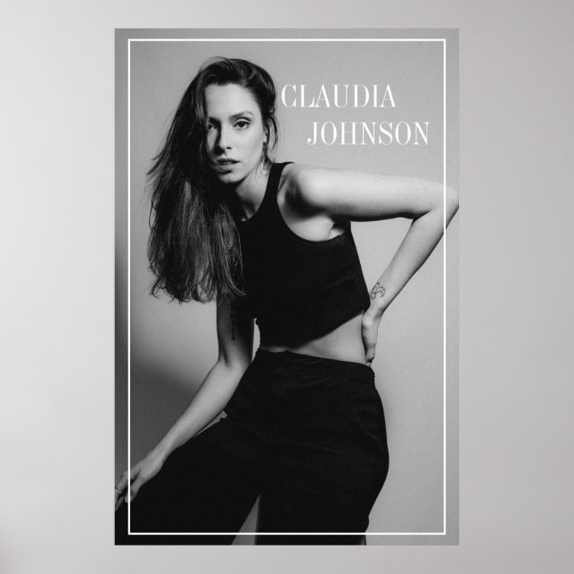 Modern Stylish Black & White Photo  Poster (Front)