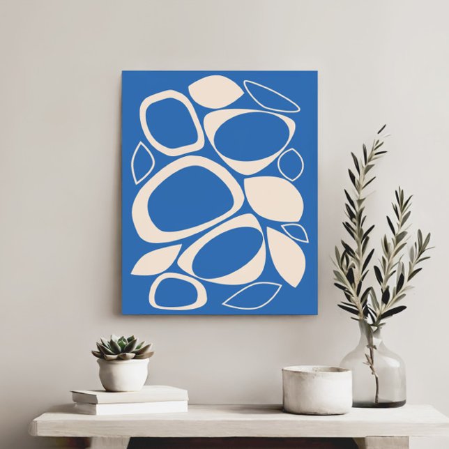 Modern Stylish Blue Cream Abstract Pattern Canvas Print (Creator Uploaded)