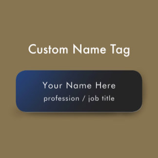 Modern Stylish Blue Gradient Custom Employee Name Tag