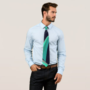 Modern Stylish Blue Green Aqua Teal Turquoise Grey Tie