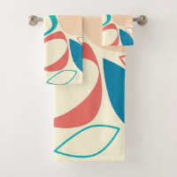 Modern Stylish Blue Peach Teal Abstract Pattern