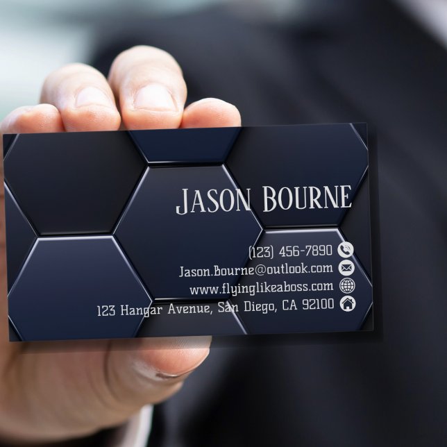 Modern Stylish Blue & White,Professional Business  Business Card (Creator Uploaded)