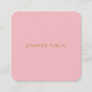 Modern Stylish Blush Pink Professional Template Square Business Card