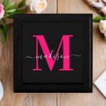 Modern Stylish Bold Pink & Black Monogram Initials Gift Box<br><div class="desc">Present your gifts in elegant style with our Modern Stylish Black & Bold Pink Monogram Initials Gift Box. This sleek black box features striking bold pink monogram initials, adding a touch of contemporary flair to your gifting. Elevate your presents with this chic and personalised box, perfect for making a memorable...</div>