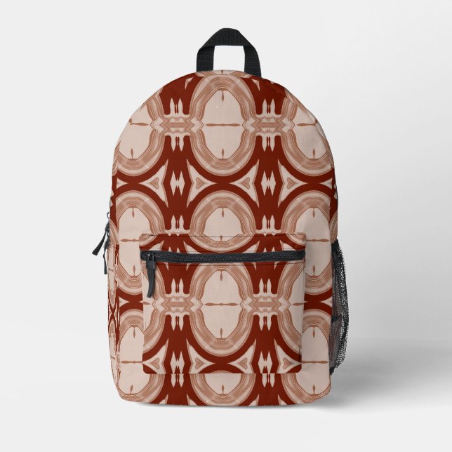 Modern stylish brown colour classic design   pri printed backpack (Front)