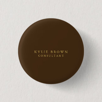 Modern Stylish Brown Gold Professional 3 Cm Round Badge