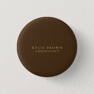 Modern Stylish Brown Gold Professional 3 Cm Round Badge