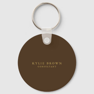 Modern Stylish Brown Gold Professional Key Ring