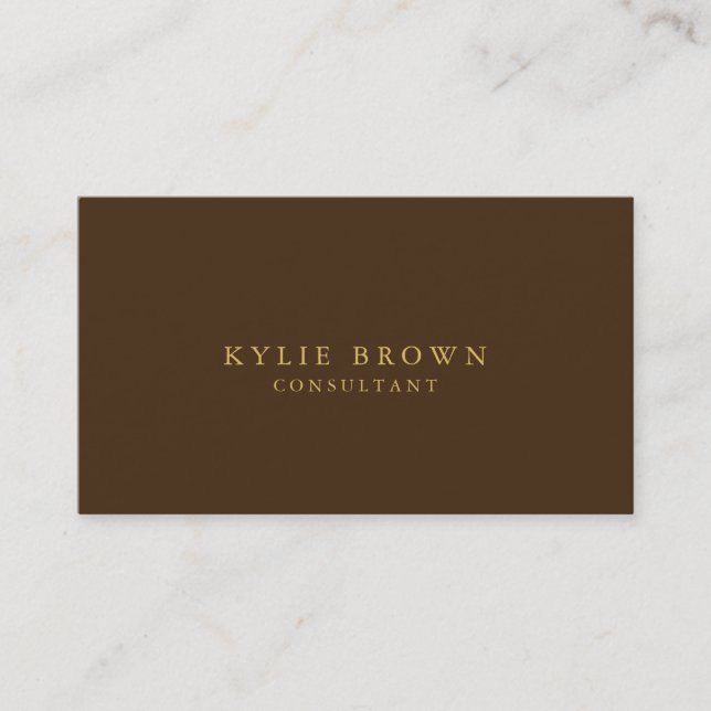 Modern Stylish Brown Gold Professional Trendy Business Card (Front)