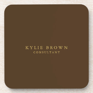 Modern Stylish Brown Gold Professional Trendy Coaster