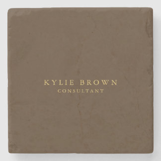 Modern Stylish Brown Gold Professional Trendy Stone Coaster