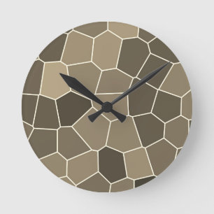 Modern Stylish Brown Pattern Round Clock