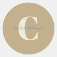 Modern Stylish Calligraphy Monogrammed Name Gold