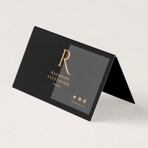 Modern stylish chic black and gold professional bu business card