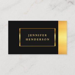 Modern stylish chic black and gold professional business card