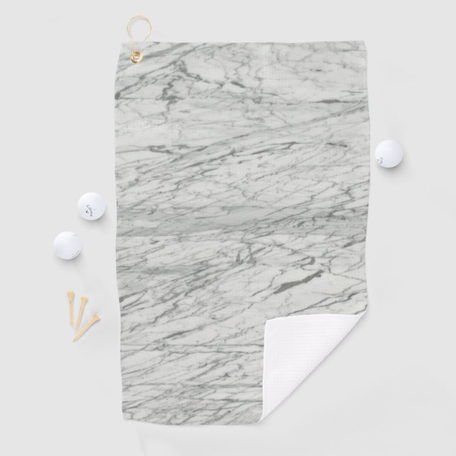 modern stylish chic  minimalist white grey marble golf towel (InSitu)