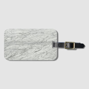 modern stylish chic  minimalist white grey marble luggage tag