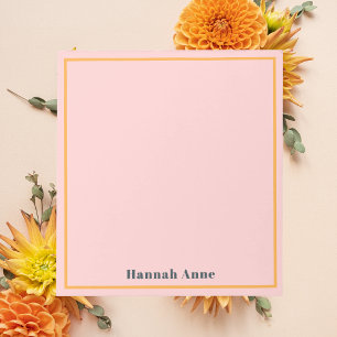 Modern Stylish Chic Trendy Pink & Orange Notepad