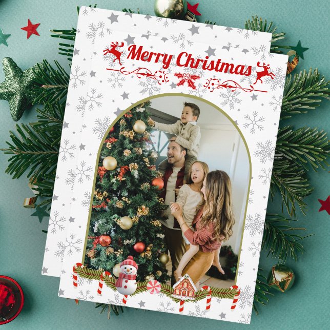 Modern Stylish Christmas Script Family Photo Holiday Card (Creator Uploaded)