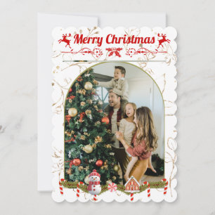 Modern Stylish Christmas Script Family Photo Holiday Card