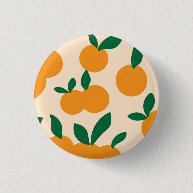 Modern Stylish Citrus Fruit Oranges Pattern 3 Cm Round Badge (Front)