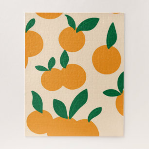 Modern Stylish Citrus Fruit Oranges Pattern Jigsaw Puzzle