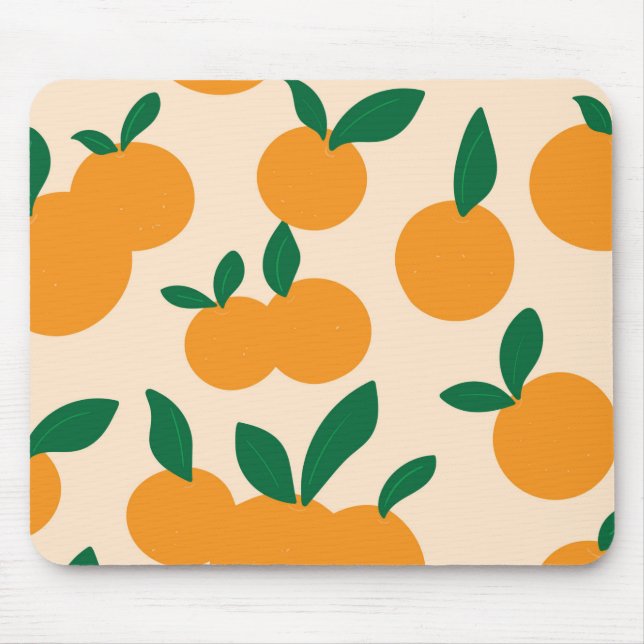 Modern Stylish Citrus Fruit Oranges Pattern Mouse Mat (Front)
