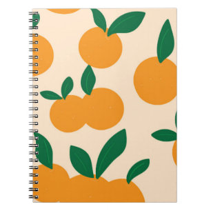 Modern Stylish Citrus Fruit Oranges Pattern Notebook