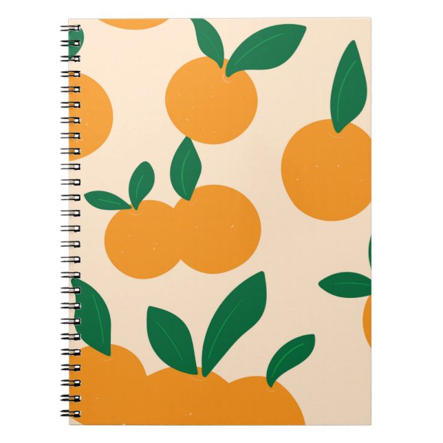 Modern Stylish Citrus Fruit Oranges Pattern Notebook (Front)