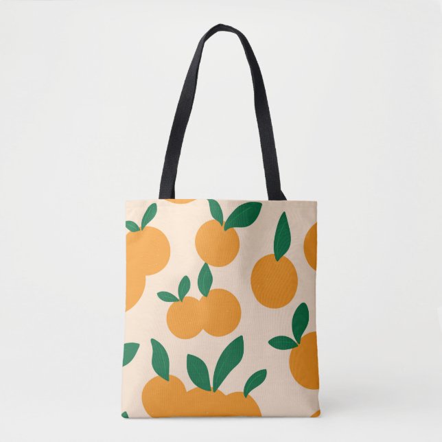 Modern Stylish Citrus Fruit Oranges Pattern Tote Bag (Front)