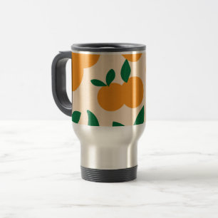 Modern Stylish Citrus Fruit Oranges Pattern Travel Mug
