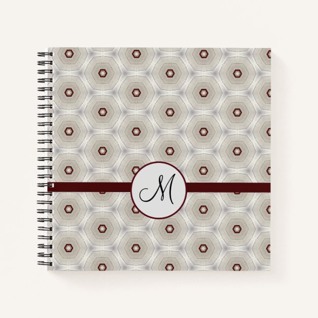Modern Stylish Classy Elegant Monogram Custom Notebook (Front)