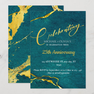 modern stylish classy golden wedding anniversary invitation