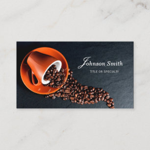 Modern Stylish Coffee Cup Coffee Beans Business Card