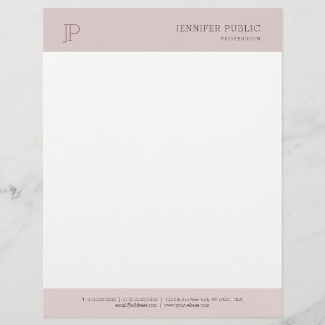 Modern Stylish Colour Harmony Monogram Template Custom Letterhead (Front)