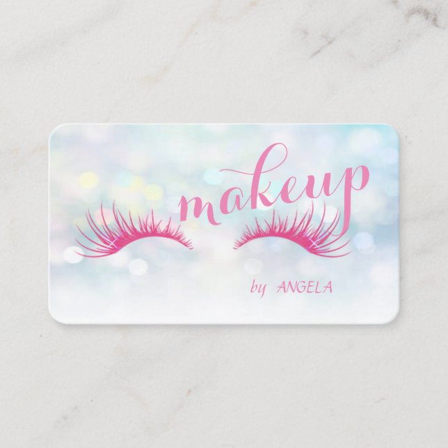 Modern Stylish Colourful Bokeh ,Faux Lashes Business Card (Front)