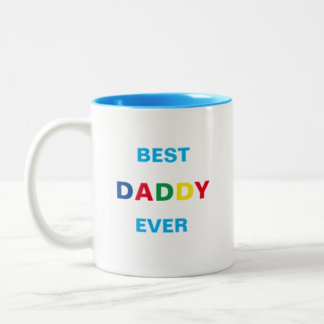 Modern Stylish Colourful Dad Two-Tone Coffee Mug (Left)