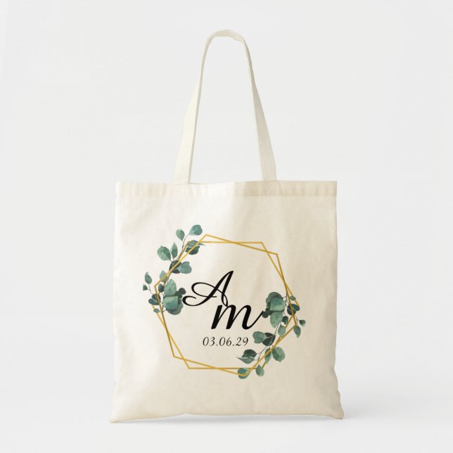 Modern Stylish Cool Monogram Initial Letter  Tote Bag (Front)