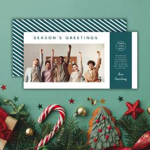 Modern Stylish Corporate Business Team Photo Holiday Card