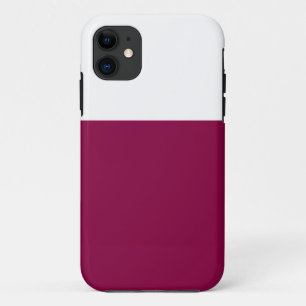 Modern Stylish Cranberry Red White Colour Block iPhone 11 Case